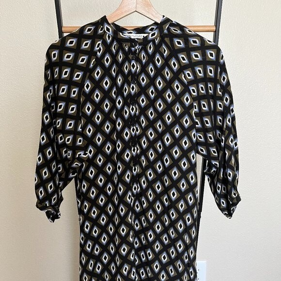 Zara Printed Dress Size S - Picture 5 of 7